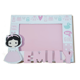 C&F Wooden Baby Girl Photo Frame Name Plate